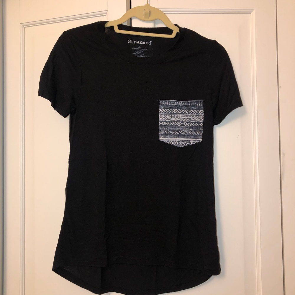 Black tshirt with tribal pocket